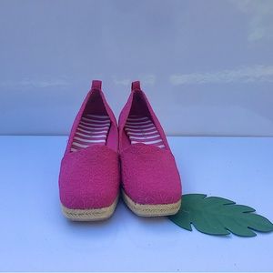 LIZ CLAIBORNE HOT PINK WOMEN HATCHER WEDGE SANDALS ESPADRILLES  SIZE 8